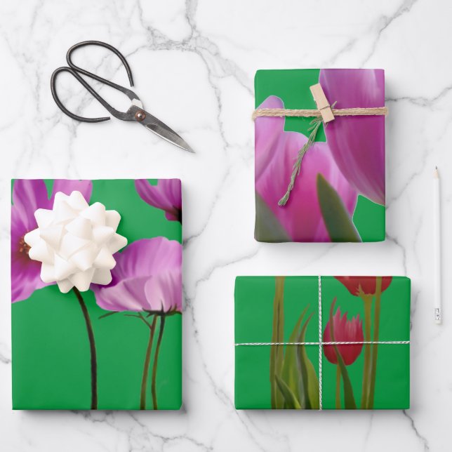 Hojas de Papel de Regalo Flor (Anverso)