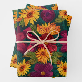 Hojas de Papel de Regalo Floral Elegante