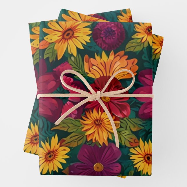 Hojas de Papel de Regalo Floral Elegante (In situ)