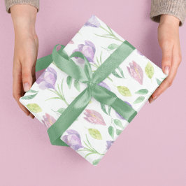 Hojas de papel de regalo florales de primavera en