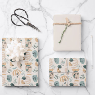 Hojas de papel de regalo modernas minimalistas