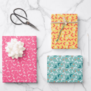 Hojas de papel de regalo naranja verde rojo lindas