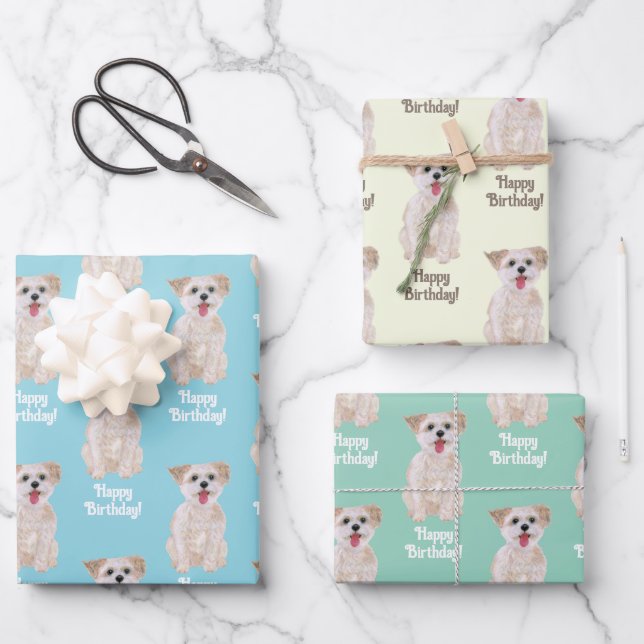 Hojas de Papel de Regalo Personalizadas para Perro (Anverso)