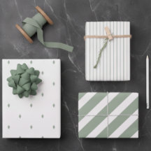 Hojas de Papel de Regalo Sage Moderno 3 Pack Geomé