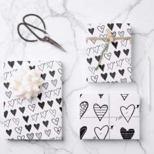 Hojas de papel de regalo San Valentín Corazones Ne