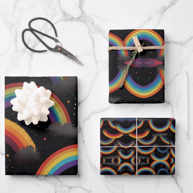 Hojas de papel de relleno de arcos de lluvia (Anverso)