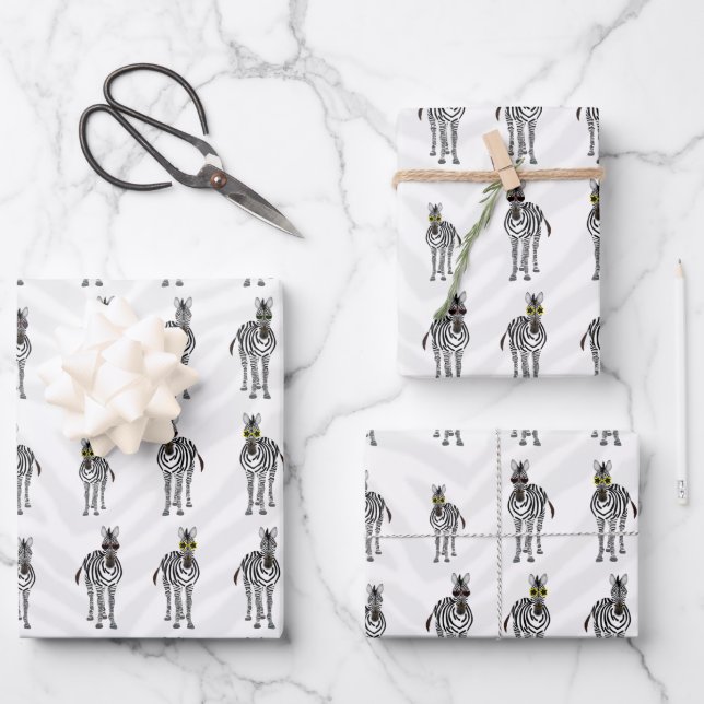 Hojas de papel de relleno de cebras (Anverso)