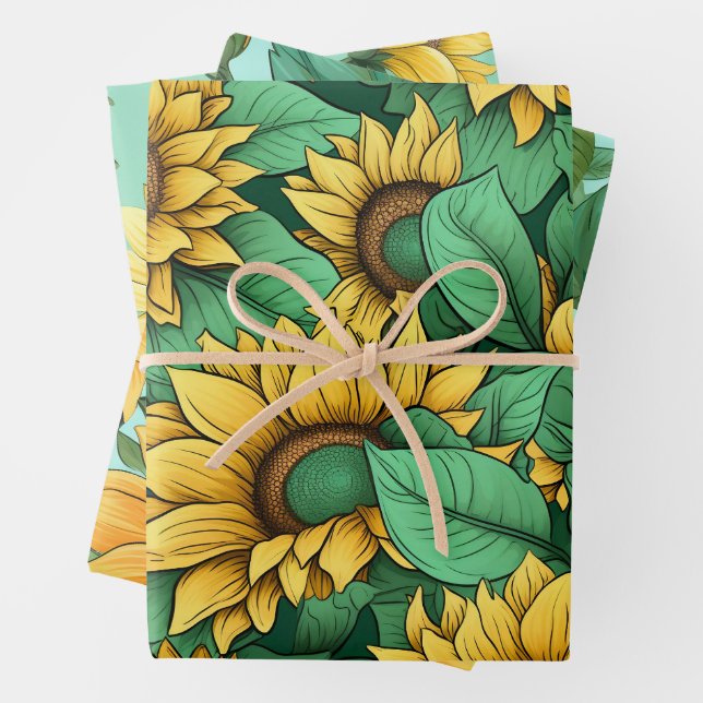 Hojas de papel de relleno de girasol de bonito (In situ)
