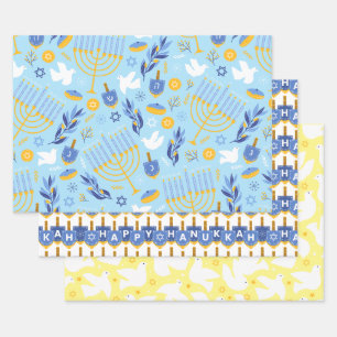 Hojas de papel de relleno de Hannukah