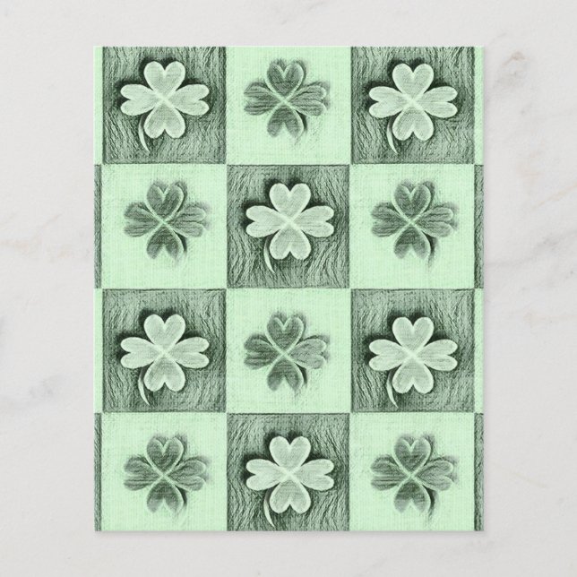Hojas de papel de shamrock de Green St Patrick (Anverso)