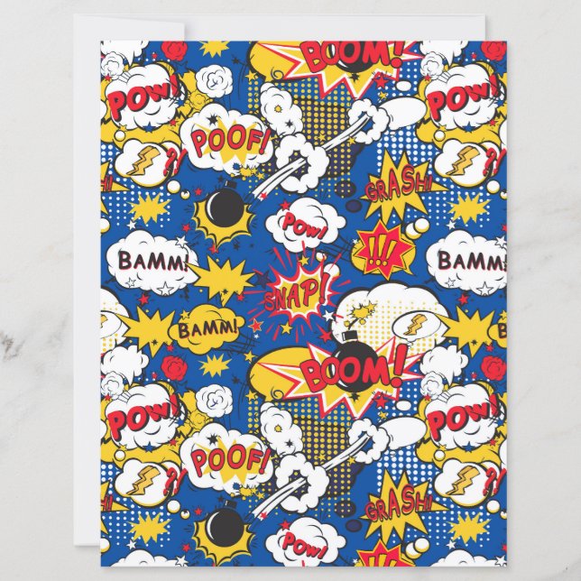 Hojas de papel del patrón cómico (Anverso)