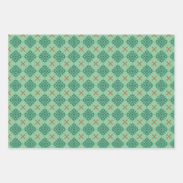 Hojas de papel envueltas con copos de nieve, conju