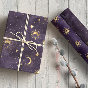 Hojas de papel mística celestial para envolver púr