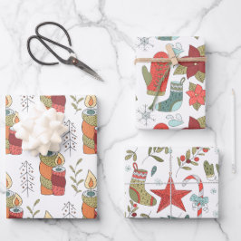 Hojas de papel navideño