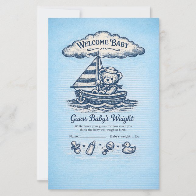 Hojas de papel para baby shower (Anverso)