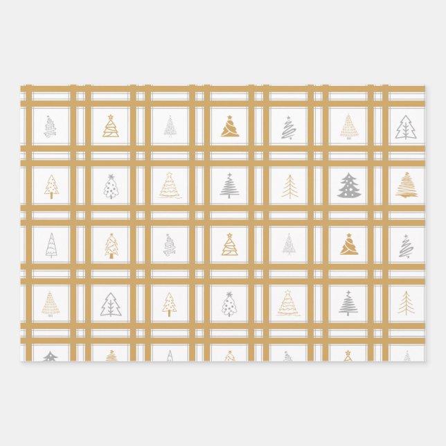 Hojas de papel para envolver árboles de Navidad do (Anverso 3)