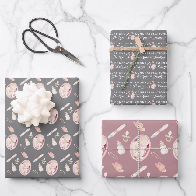 Hojas de papel para envolver el embarazo (Anverso)