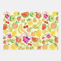 Hojas de papel para envolver frutas variadas