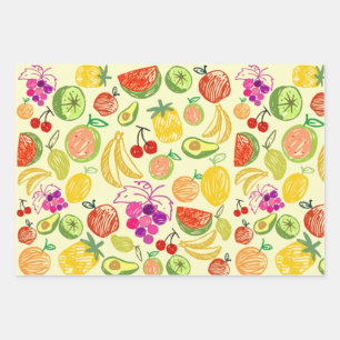 Hojas de papel para envolver frutas variadas