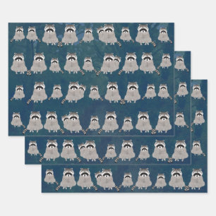 Hojas de papel para envolver mapaches