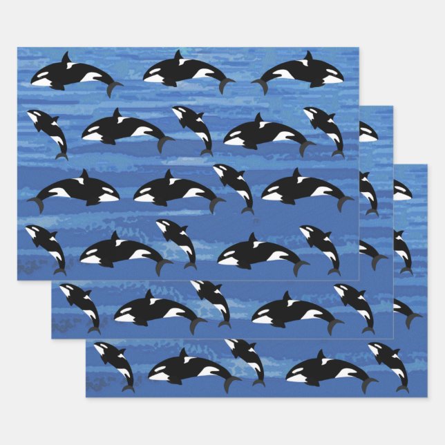 Hojas de papel para envolver orcas (Set)
