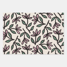 Hojas de papel para envolver sinfonía floral de ba