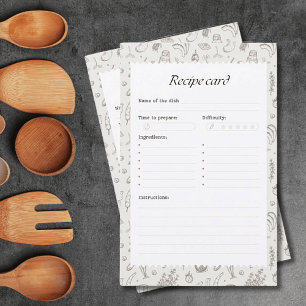 Hojas de papel para recetas de su familia