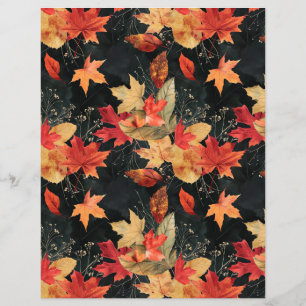 Hojas de Patrón de Otoño y Calabazas