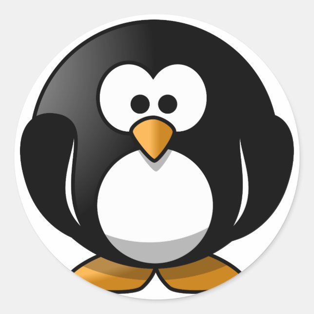 Hojas de Pegatina redondas de pingüino para niños (Anverso)