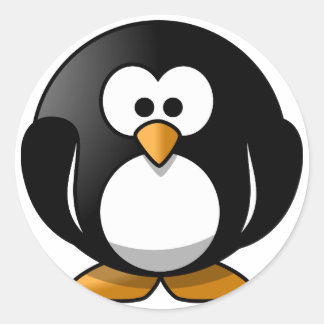 Hojas de Pegatina redondas de pingüino para niños