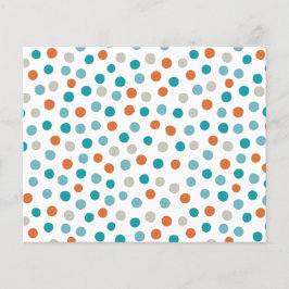 Hojas de polka verde azuladas, azules y Naranjas