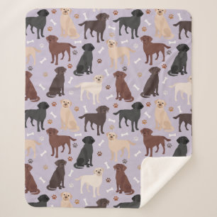 Hojas de recuperación de Labrador y mantas Sherpa