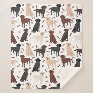 Hojas de recuperación de Labrador y mantas Sherpa