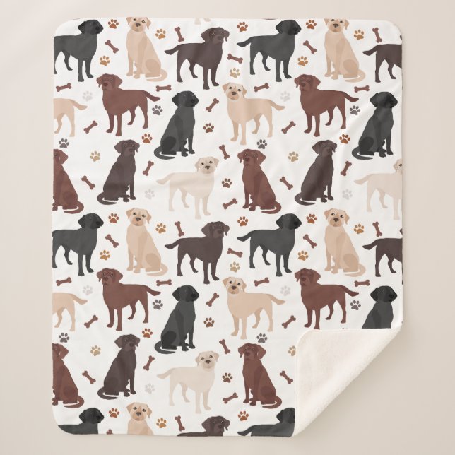 Hojas de recuperación de Labrador y mantas Sherpa (Anverso)