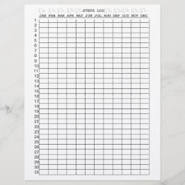 Hojas de registro de pasos diarios durante meses p