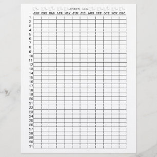 Hojas de registro de pasos diarios durante meses p
