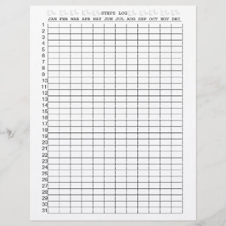 Hojas de registro de pasos diarios durante meses p