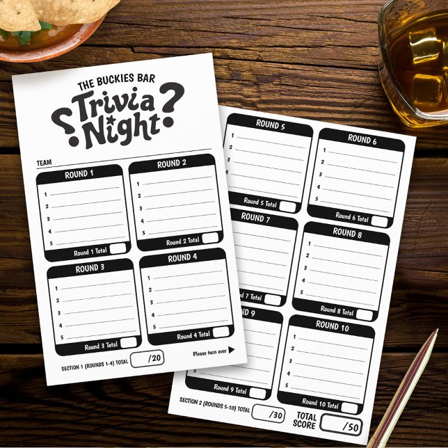 Hojas de respuestas de juegos de trivia 50 pregunt (Subido por el creador)
