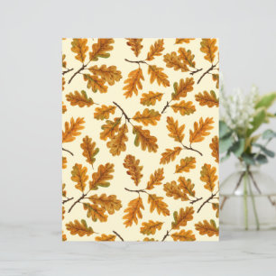 Hojas de roble otoñales en blanco roto