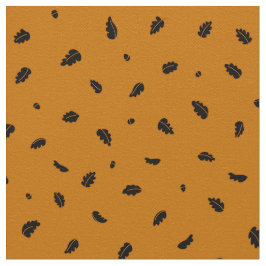 Hojas de roble y maíz negro sobre tela Naranja
