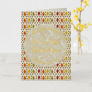 Hojas de roble y maíz Personalizado Boda otoño