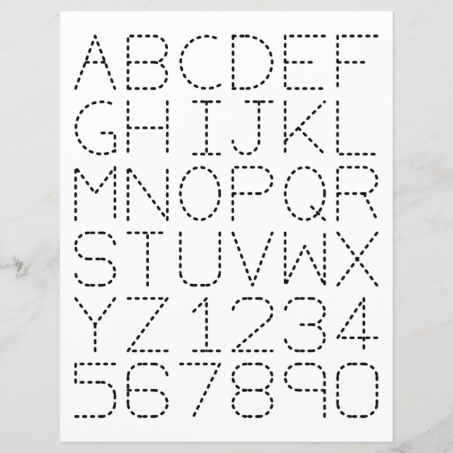 Hojas de seguimiento de alfabetos y números (Anverso)