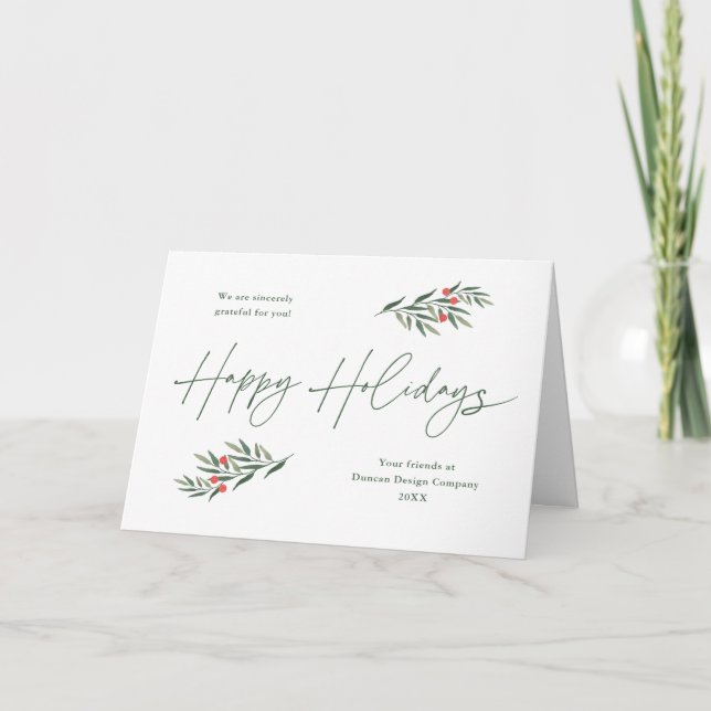 Hojas de Simple Greenery Tarjeta Empresarial  (Anverso)