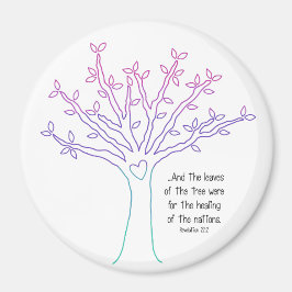 Hojas del imán del árbol (estilo rosa/púrpura)