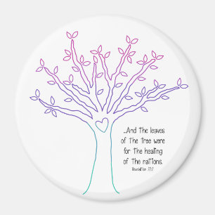 Hojas del imán del árbol (rosa/púrpura del esti