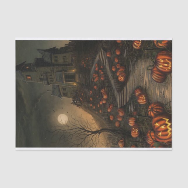 Hojas del papel seda de la casa encantada (Anverso)