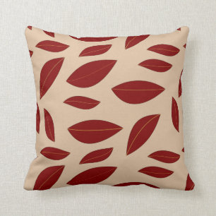 Hojas del rojo del Cojín decorativo