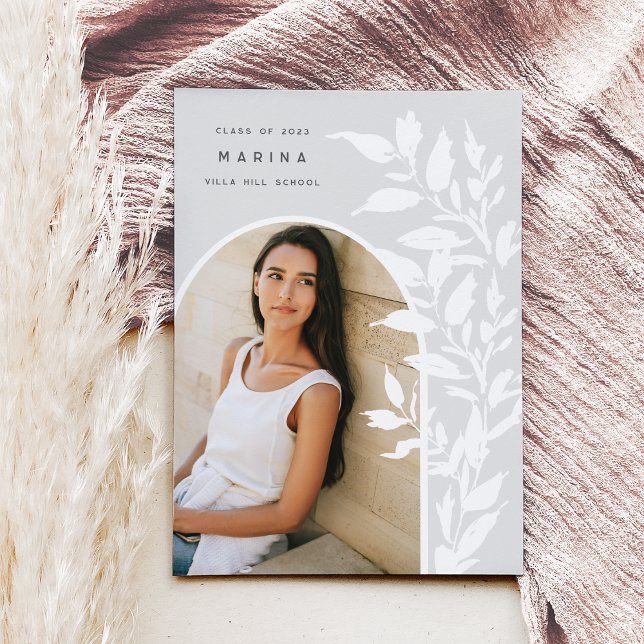 Hojas Delicadas | Invitación de graduación de foto (Subido por el creador)