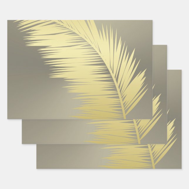 Hojas doradas de palma tropical (Set)