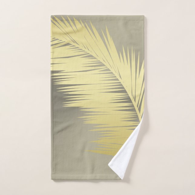 Hojas doradas de palma tropical (Toalla de mano)